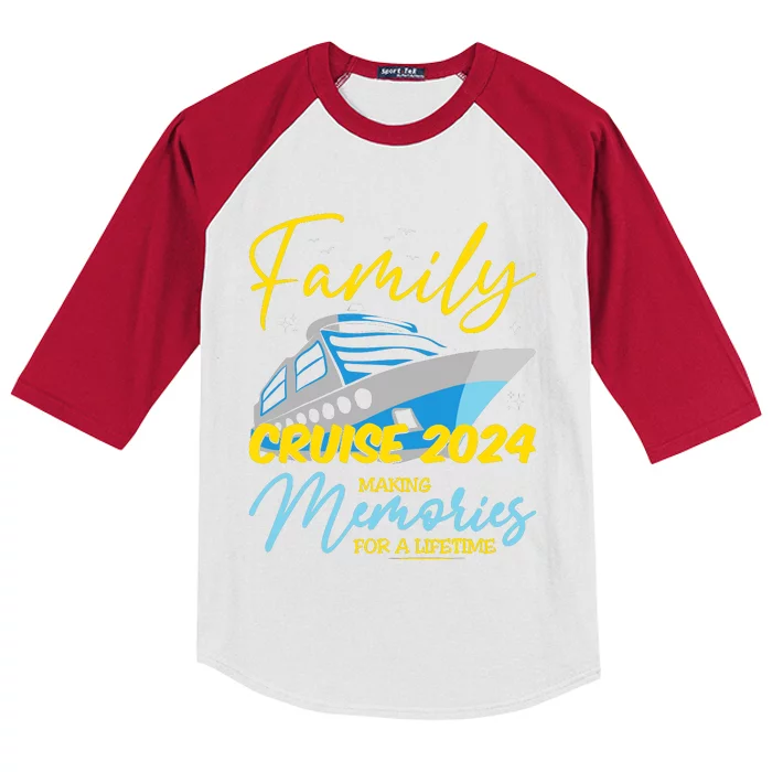 Family Cruise 2024 Sailing Cruising Vacation 2024 Kids Colorblock Raglan Jersey