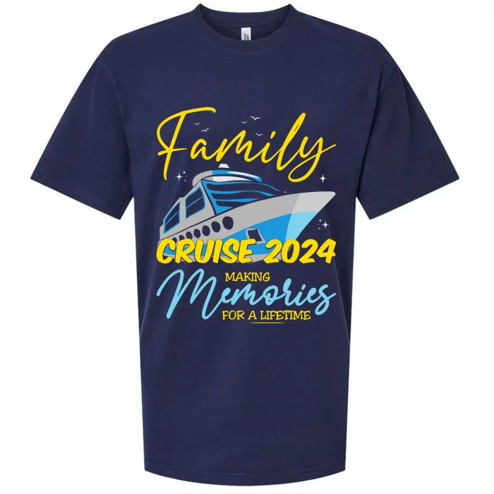 Family Cruise 2024 Sailing Cruising Vacation 2024 Sueded Cloud Jersey T-Shirt