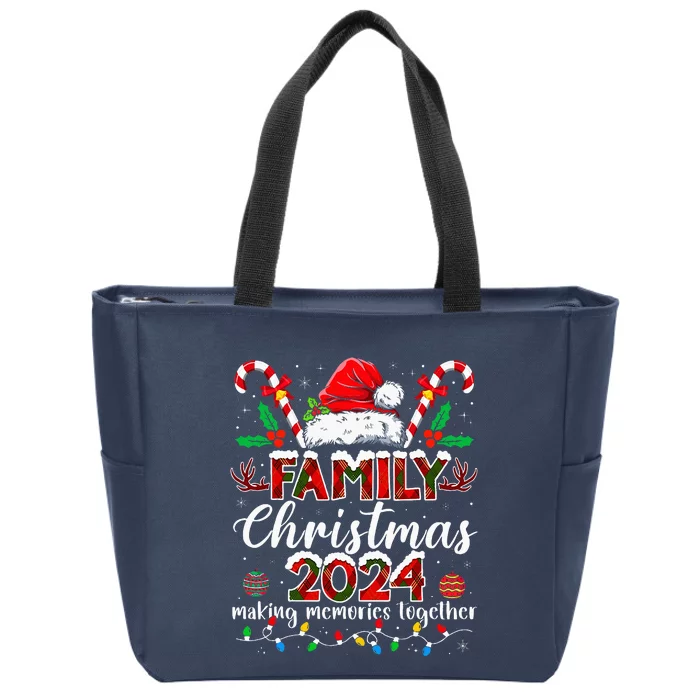 Family Christmas 2024 Matching Squad Santa Elf Funny Xmas Zip Tote Bag