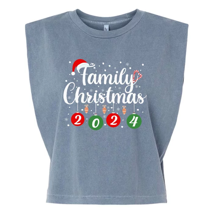 Family Christmas 2024 Xmas Holiday Pajamas Family Vacation Garment-Dyed Women's Muscle Tee