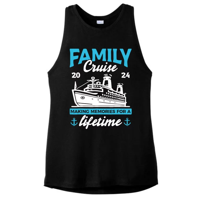 Family Cruise 2024 Making Memories Family Vacation 2024 Ladies Tri-Blend Wicking Tank