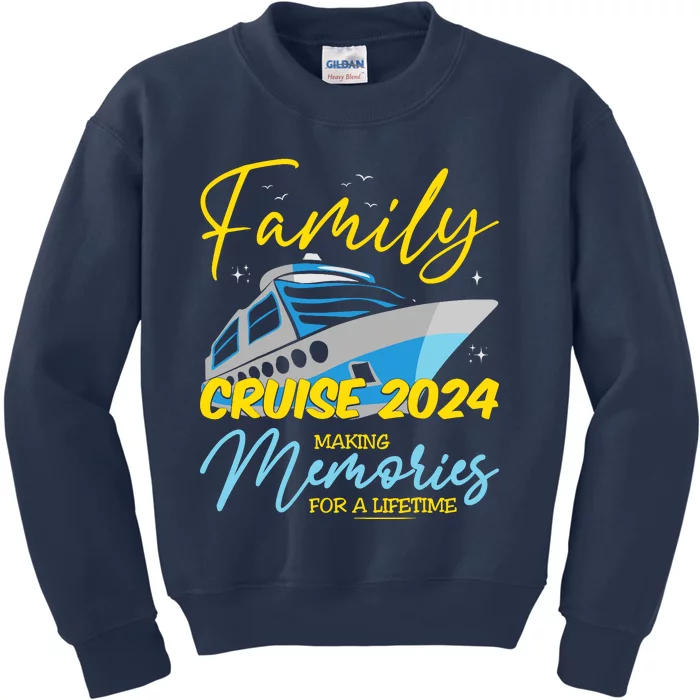 Family Cruise 2024 Sailing Cruising Vacation 2024 Kids Sweatshirt