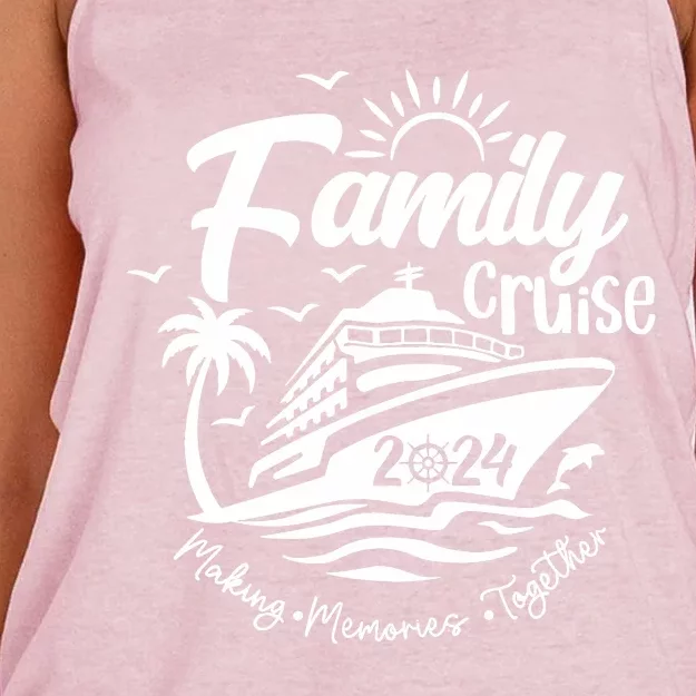 Family Cruise 2024 Family Vacation Making Memories Together Women's Knotted Racerback Tank