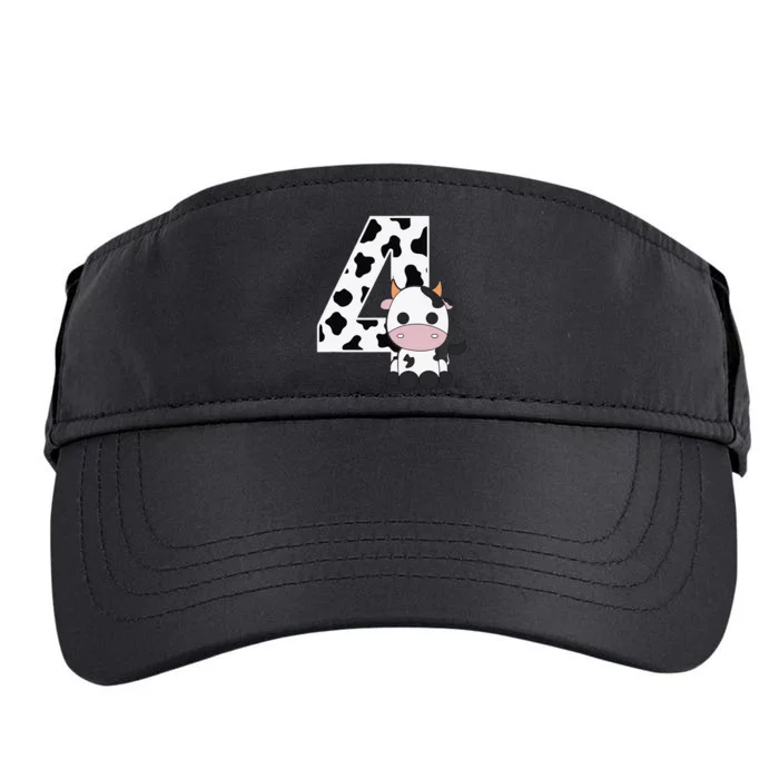 Farm Cow 4th Birthday 4 Year Old Birthday Party Adult Drive Performance Visor