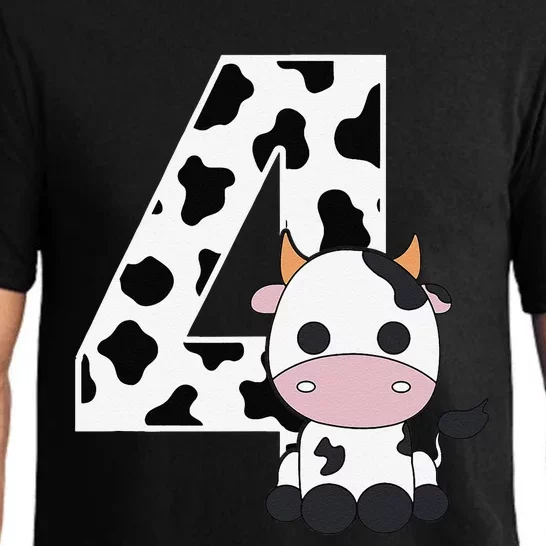 Farm Cow 4th Birthday 4 Year Old Birthday Party Pajama Set