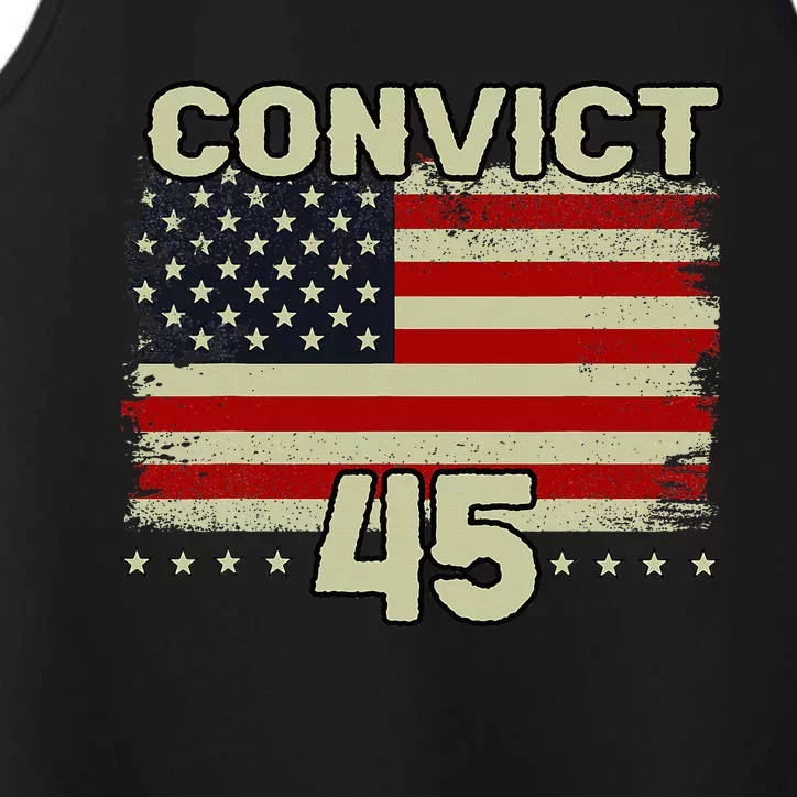 Funny Convict 45 No One Is Above The Law American Us Flag Performance Tank