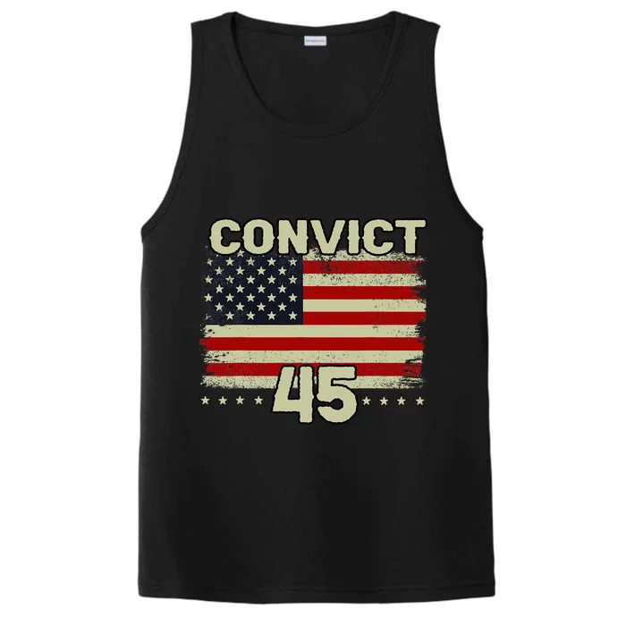 Funny Convict 45 No One Is Above The Law American Us Flag Performance Tank