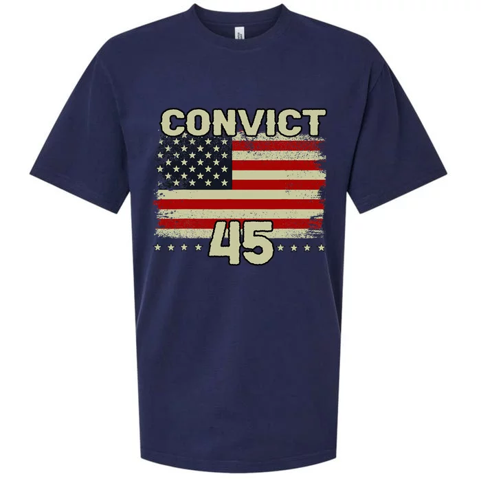 Funny Convict 45 No One Is Above The Law American Us Flag Sueded Cloud Jersey T-Shirt