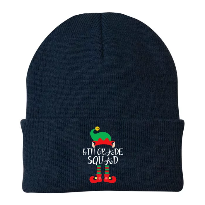 Funny Christmas 6th Grade Squad ELF Xmas Matching Teacher Knit Cap Winter Beanie