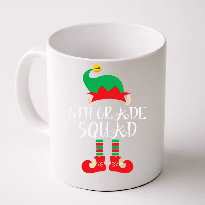 Funny Christmas 6th Grade Squad ELF Xmas Matching Teacher Front & Back Coffee Mug