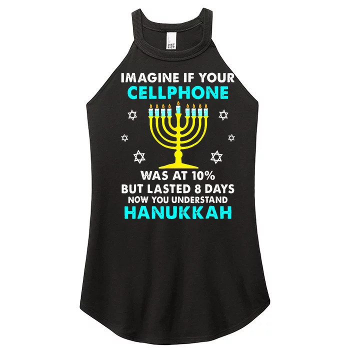 Funny cellphone 8 days understand jewish Hanukkah Chanukah Women’s Perfect Tri Rocker Tank