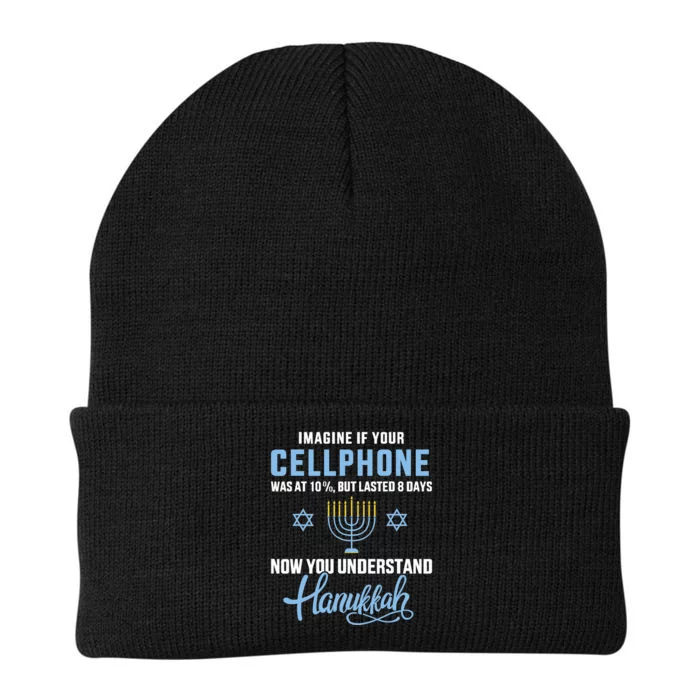 Funny cellphone 8 days understand jewish Hanukkah Chanukah Knit Cap Winter Beanie