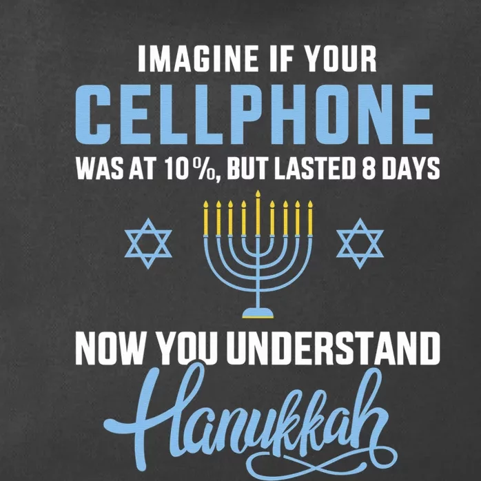 Funny cellphone 8 days understand jewish Hanukkah Chanukah Zip Tote Bag