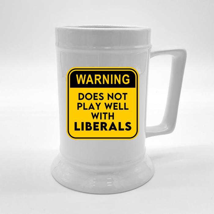 Funny Conservative Anti Liberal Front & Back Beer Stein