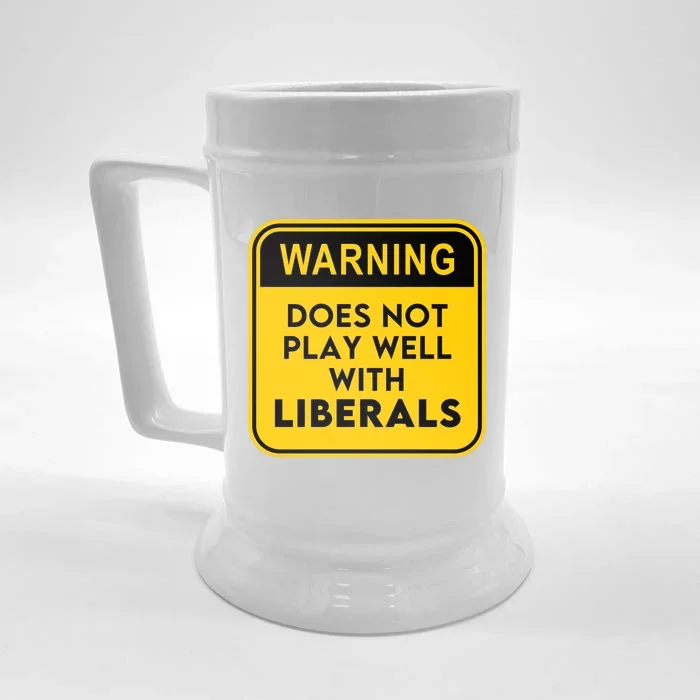 Funny Conservative Anti Liberal Front & Back Beer Stein