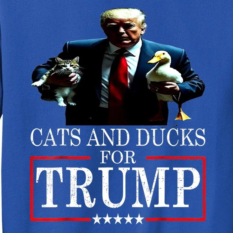 Funny Cats And Ducks For Trump 2024 Kittens Gift Sweatshirt