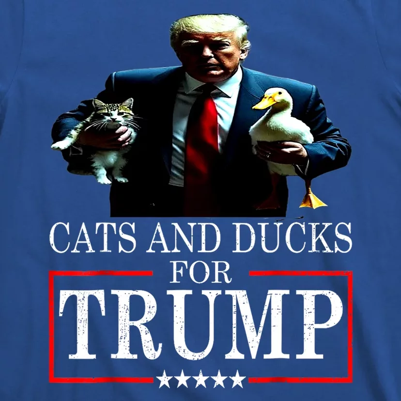 Funny Cats And Ducks For Trump 2024 Kittens Gift T-Shirt