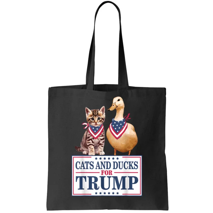 Funny Cats And Ducks For Trump 2024 Gift Tote Bag