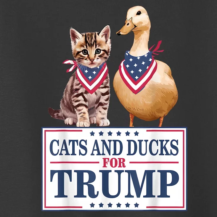 Funny Cats And Ducks For Trump 2024 Gift Toddler T-Shirt