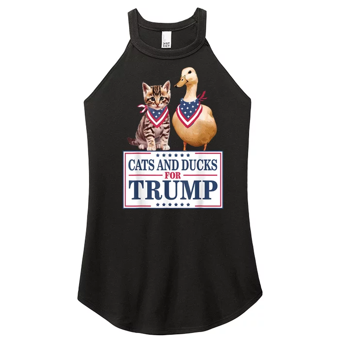 Funny Cats And Ducks For Trump 2024 Gift Women’s Perfect Tri Rocker Tank