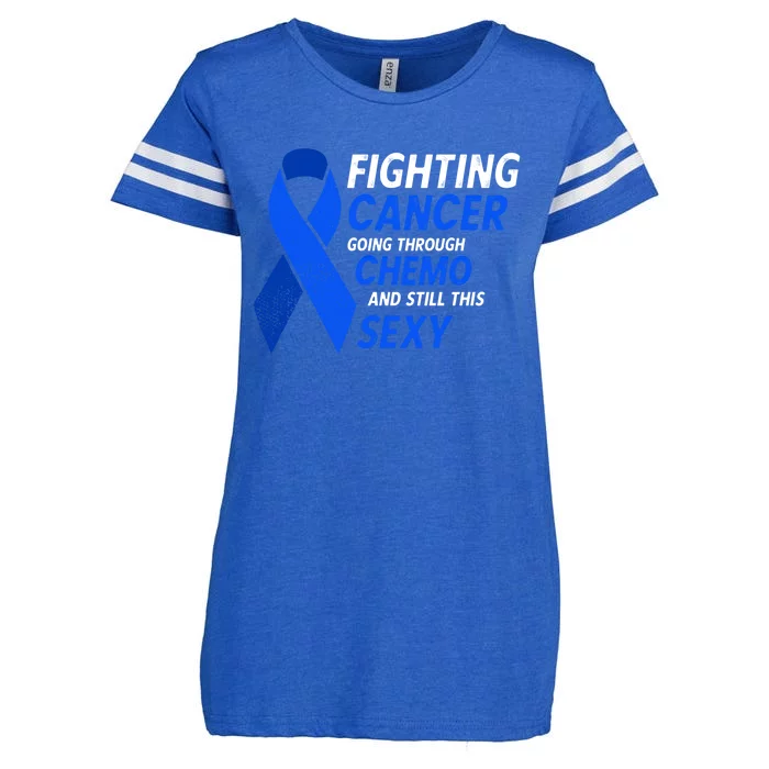 Fighting Cancer And Still This Sexy Colon Cancer Awareness Cool Gift Enza Ladies Jersey Football T-Shirt