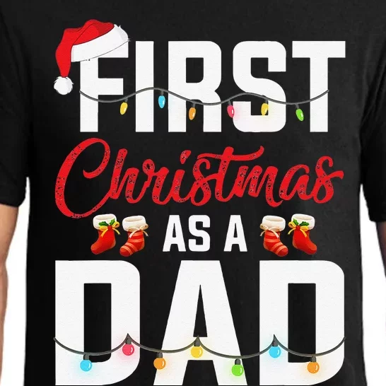 First Christmas As A Dad Xmas Lights New Dad Christmas Pajama Set