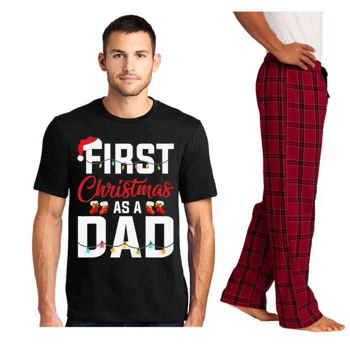 First Christmas As A Dad Xmas Lights New Dad Christmas Pajama Set