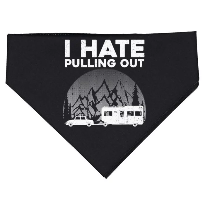 Funny Camping Art For Camping Trailer Camper USA-Made Doggie Bandana