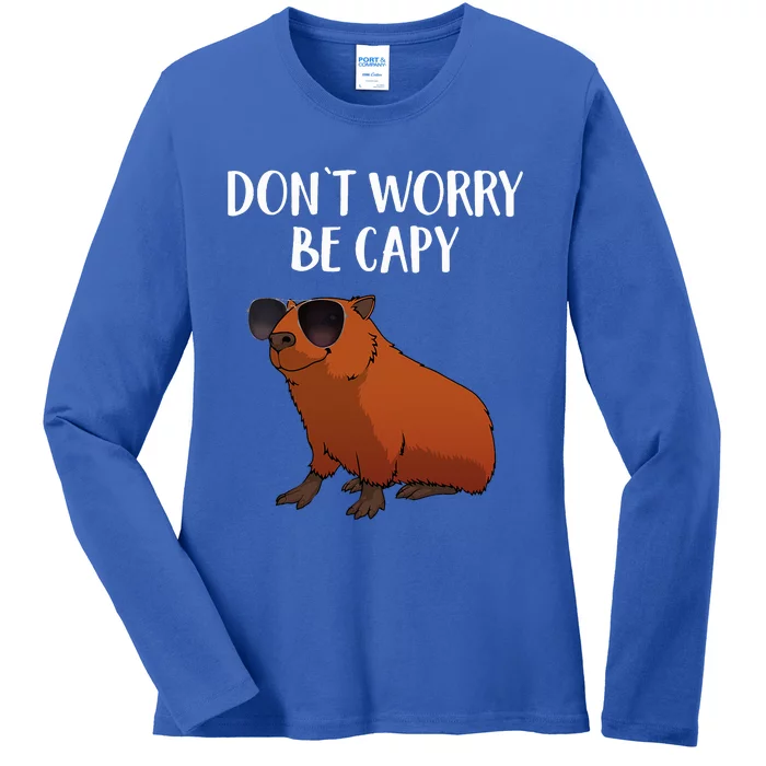 Funny Capybara Art For Cavy Rodent Lover Capybara Ladies Long Sleeve Shirt