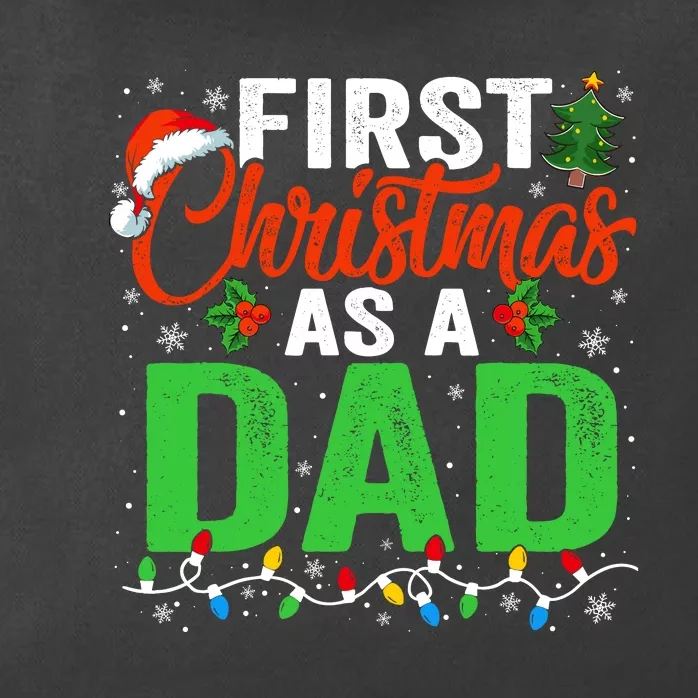 First Christmas As A Dad Xmas Lights New Dad Christmas Zip Tote Bag