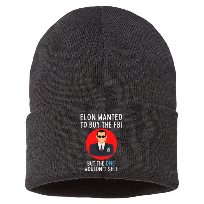 Funny Conservative Anti Biden Defund The FBI Sustainable Knit Beanie