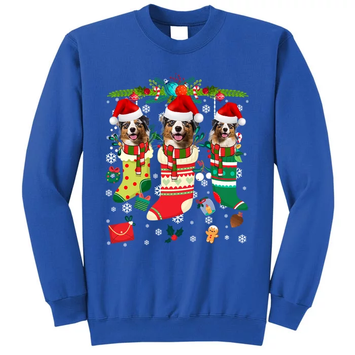 Funny Christmas Australian Shepherd Dogs Gift Tall Sweatshirt