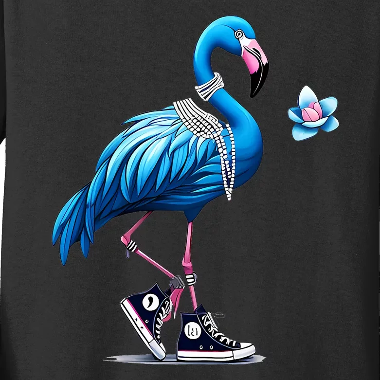 Flamingo Chucks And Pearls Comma La Kamala 2024 Kids Long Sleeve Shirt