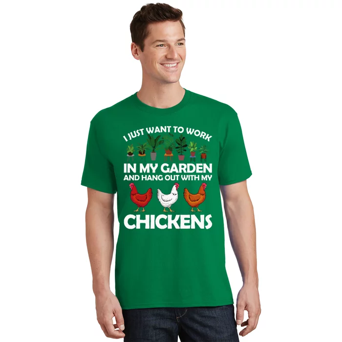 Funny Chicken Art For Women Gardening Chicken Lover T-Shirt