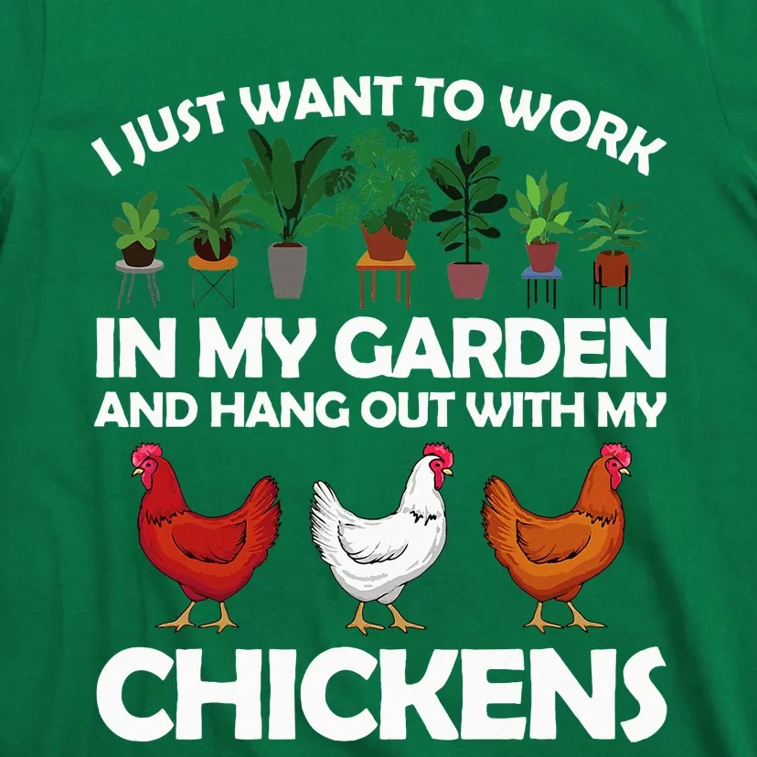 Funny Chicken Art For Women Gardening Chicken Lover T-Shirt