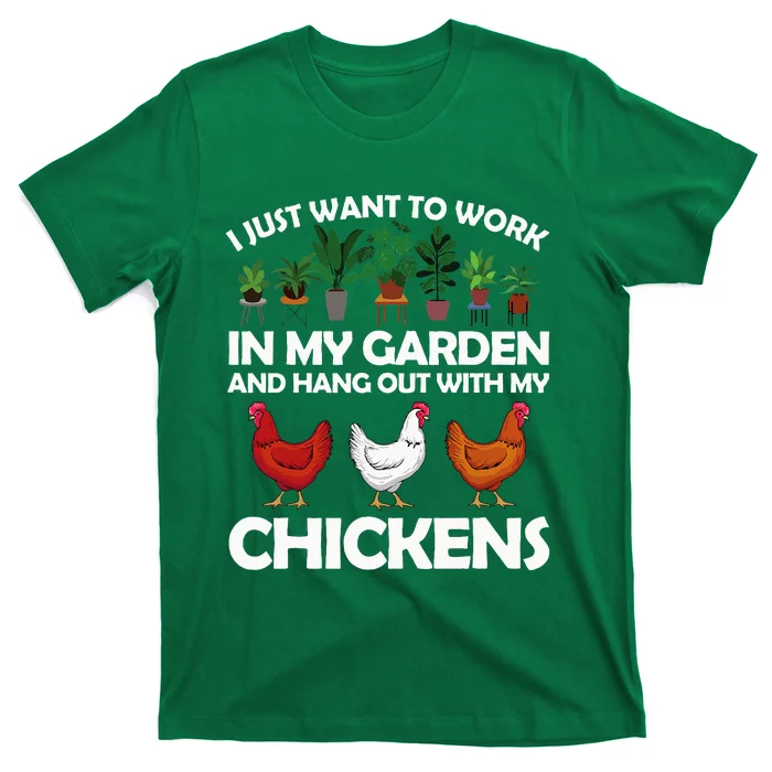 Funny Chicken Art For Women Gardening Chicken Lover T-Shirt