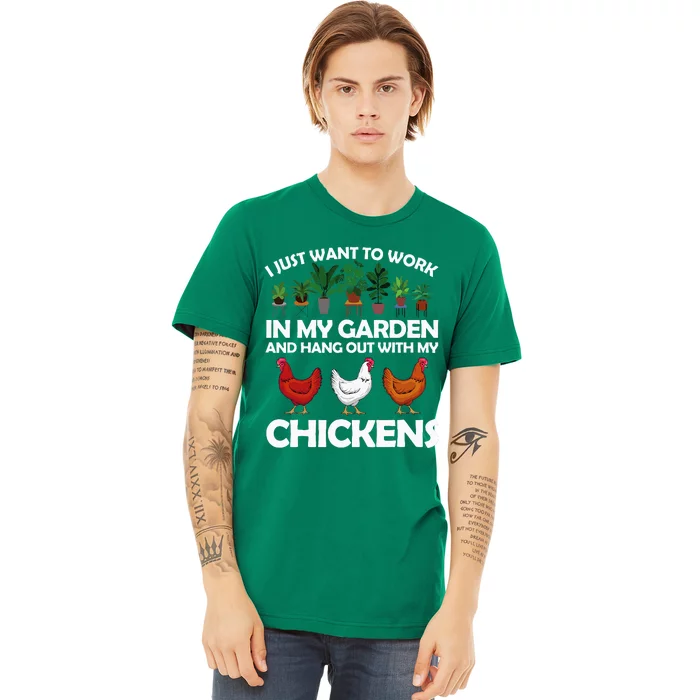 Funny Chicken Art For Women Gardening Chicken Lover Premium T-Shirt