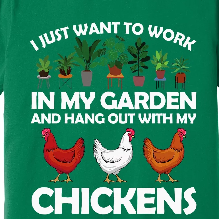 Funny Chicken Art For Women Gardening Chicken Lover Premium T-Shirt