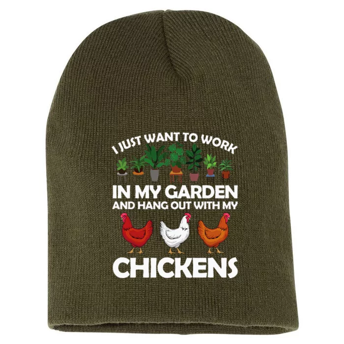 Funny Chicken Art For Women Gardening Chicken Lover Short Acrylic Beanie