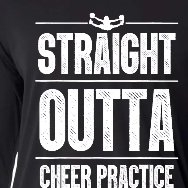 Funny Cheerleader Art Wo Girl Cheer Flyer Cheerleading Cooling Performance Long Sleeve Crew