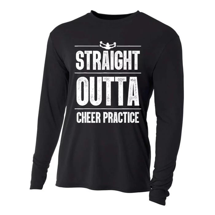 Funny Cheerleader Art Wo Girl Cheer Flyer Cheerleading Cooling Performance Long Sleeve Crew