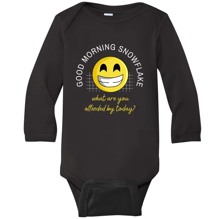 Funny Conservative Anti Cancel Culture Not Woke Baby Long Sleeve Bodysuit