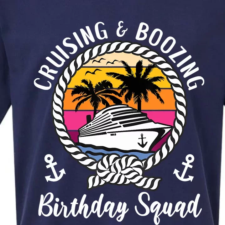 Funny Cruising And Boozing Birthday Cruise Birthday Squad Sueded Cloud Jersey T-Shirt