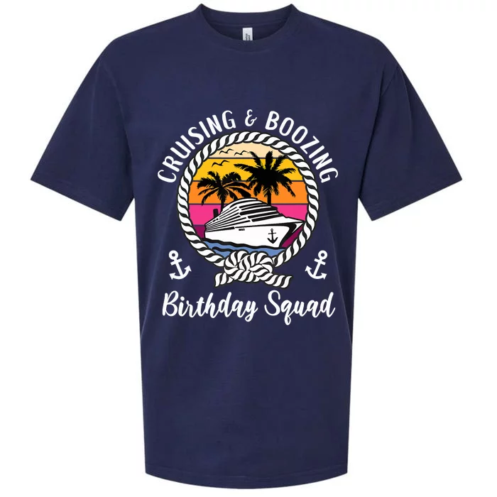 Funny Cruising And Boozing Birthday Cruise Birthday Squad Sueded Cloud Jersey T-Shirt