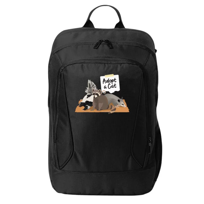 Funny Cute Adopt A Cat Skunk Raccoon Opossum City Backpack