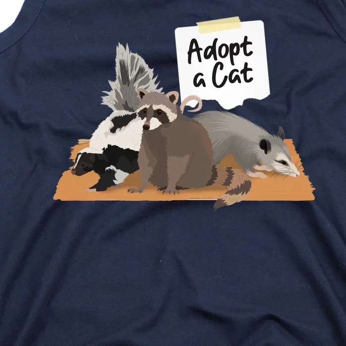 Funny Cute Adopt A Cat Skunk Raccoon Opossum Tank Top