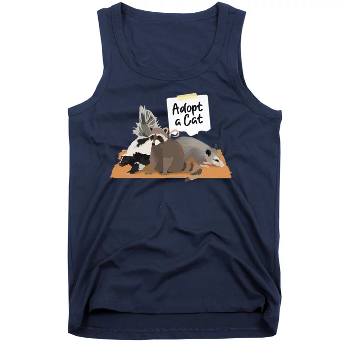 Funny Cute Adopt A Cat Skunk Raccoon Opossum Tank Top