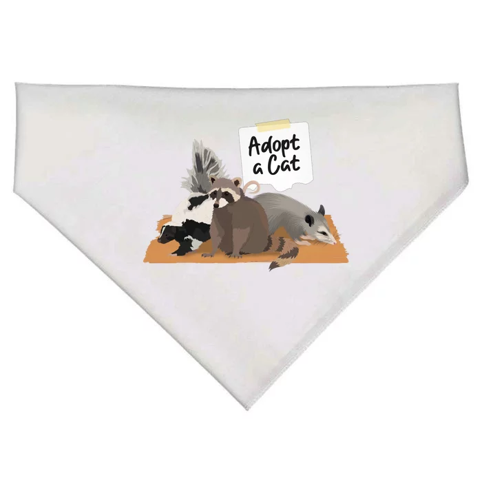 Funny Cute Adopt A Cat Skunk Raccoon Opossum USA-Made Doggie Bandana