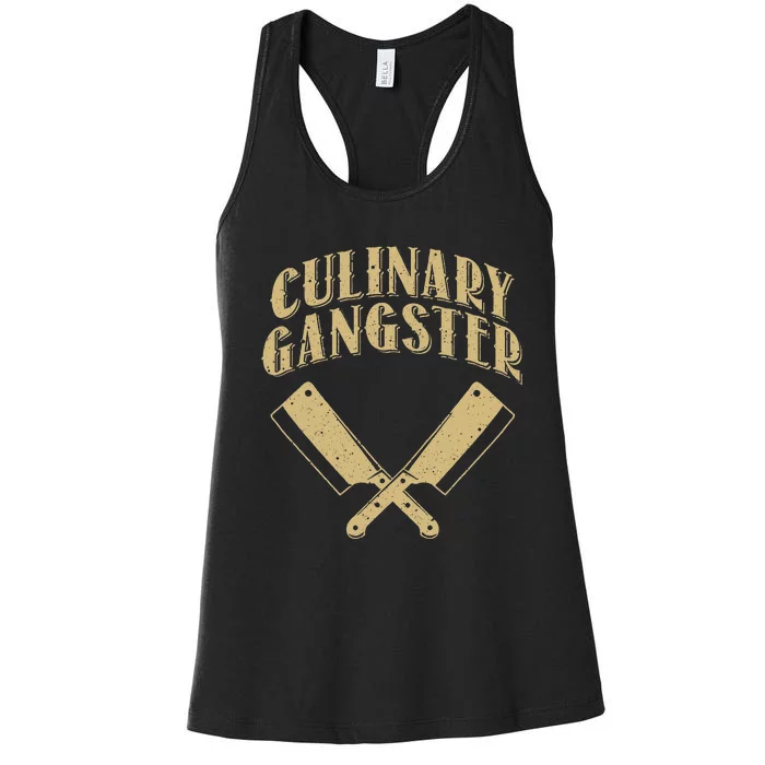 Funny Chef Art For Kitchen Restaurant Cooking Lovers Women's Racerback Tank