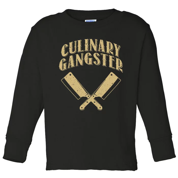 Funny Chef Art For Kitchen Restaurant Cooking Lovers Toddler Long Sleeve Shirt